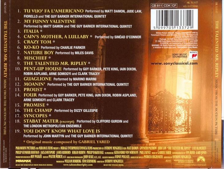 1999 - The Talented Mr. Ripley OST VA, Gabriel Yared - B.jpg